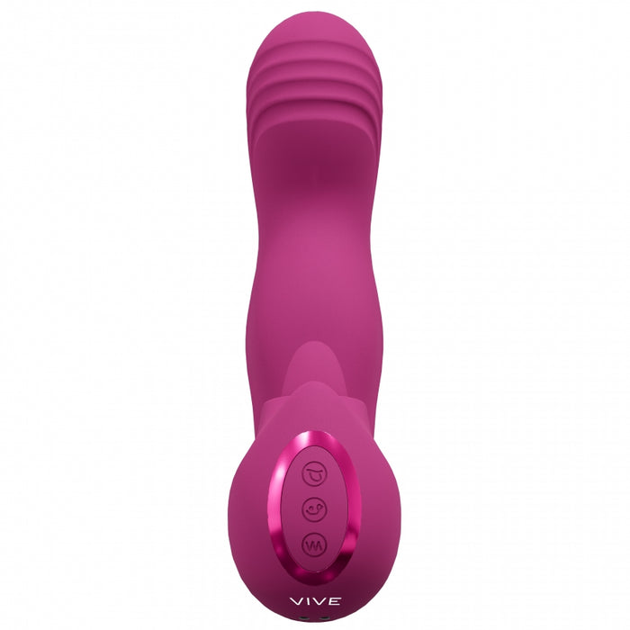 VIVE - Yumi - Rechargeable Triple Motor - G-Spot Finger Motion Vibrator and Flickering Tongue Stimulator - Pink