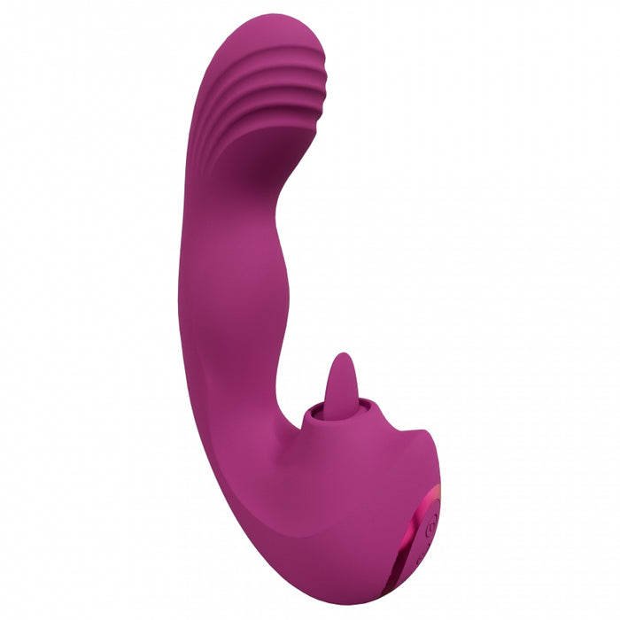 VIVE - Yumi - Rechargeable Triple Motor - G-Spot Finger Motion Vibrator and Flickering Tongue Stimulator - Pink