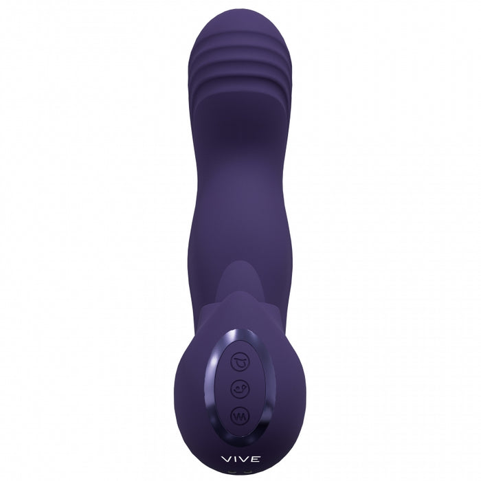 VIVE - Yumi - Rechargeable Triple Motor - G-Spot Finger Motion Vibrator and Flickering Tongue Stimulator - Purple