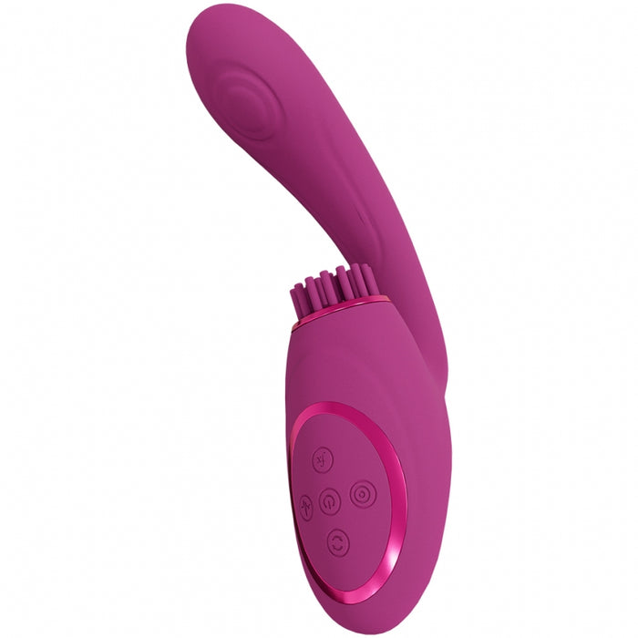 VIVE - Gen - Rechargeable Triple Motor - G-Spot Vibrator with Pulse Wave  and Vibrating Bristles - Pink