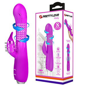 Rechargeable Rabbit Vibe "Molly" Purple (205mmx33mm)