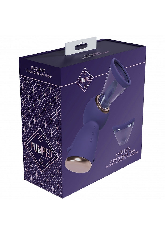 Pumped - Exquisite - Automatic - Silicone - Rechargeable Vulva & Breast Pump - Purple