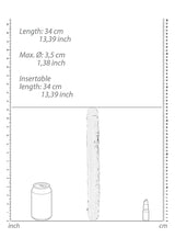 Crystal Clear 13" Double Dong - Translucent