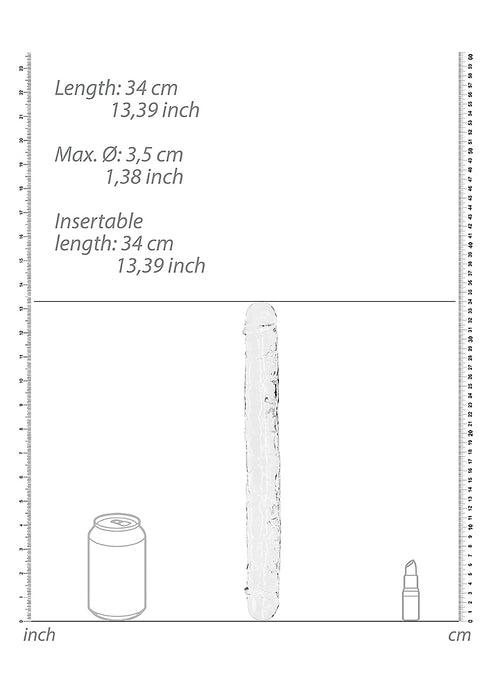 Crystal Clear 13" Double Dong - Translucent