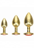 Ouch! Milan Collection - Metal Anal Plug Set - Gold