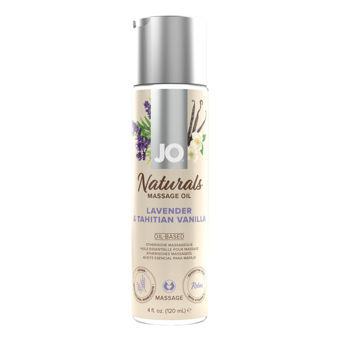 JO Naturals Massage Oil 4 Oz / 120 ml Lavender & Tahitian Vanilla