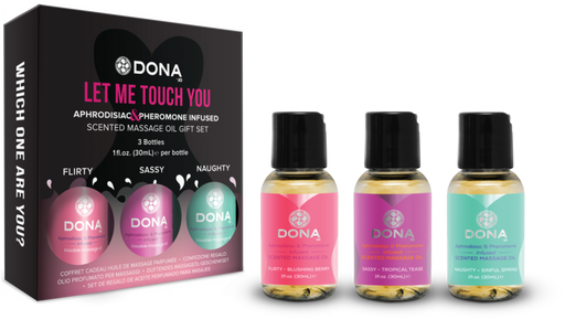 Dona Let Me Touch You Massage Gift Set (Scented Massage Oil Trio 3 X 1oz)