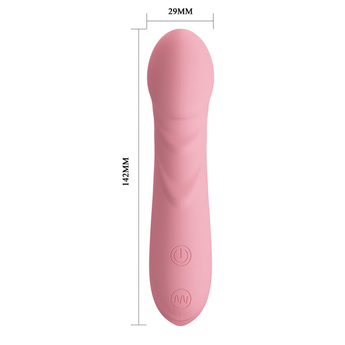 Curved Petal Tip Vibrator Soft Pink "Candice" 142mm