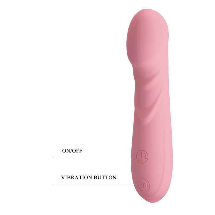 Curved Petal Tip Vibrator Soft Pink "Candice" 142mm