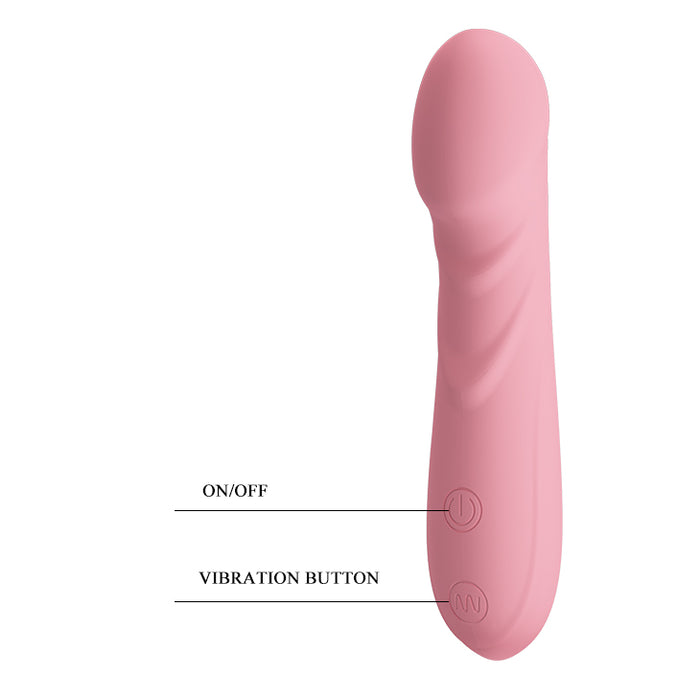 Curved Petal Tip Vibrator Soft Pink "Candice" 142mm