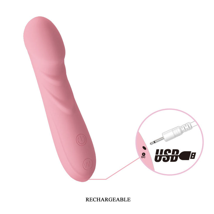 Curved Petal Tip Vibrator Soft Pink "Candice" 142mm