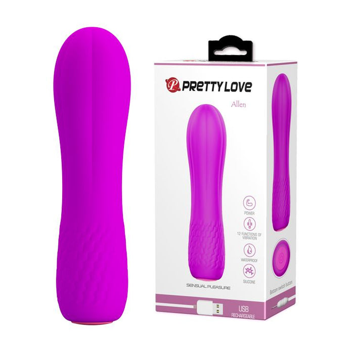 Easy Insertion Mini Vibrator Purple "Allen" 116mm