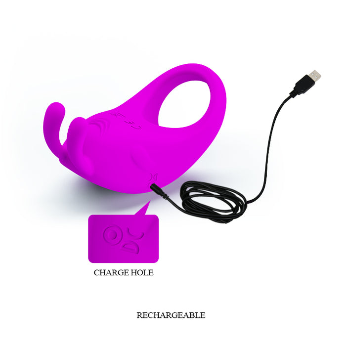 Cock Ring Rabbit Vibrator Purple