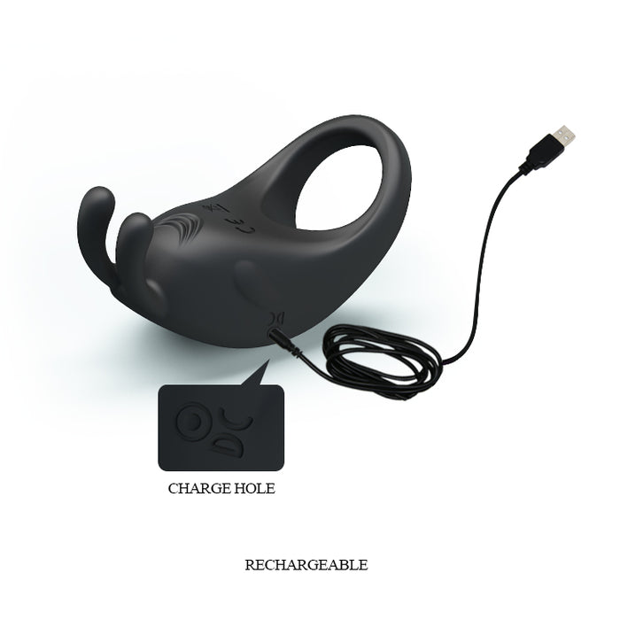 Cock Ring Rabbit Vibrator Black