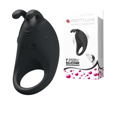 Cock Ring Rabbit Vibrator Black