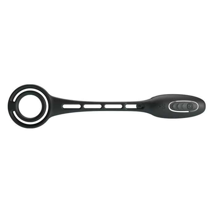 Vibrating Penis Sleeve (Butt Plug and Cockring) Black