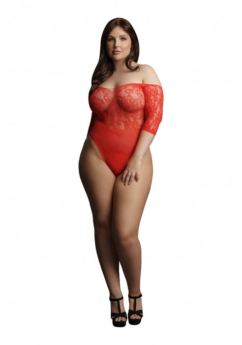 Presents Rhinestone Off Shldr Body OS - Red