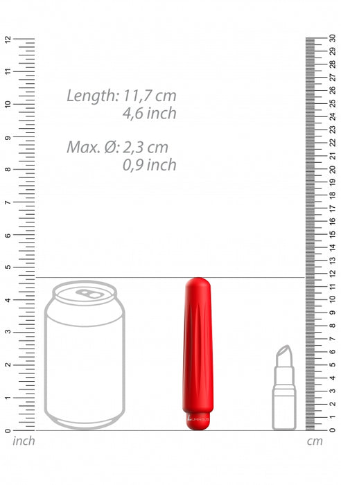 Delia - ABS Bullet With Silicone Sleeve - 10-Speeds - Red