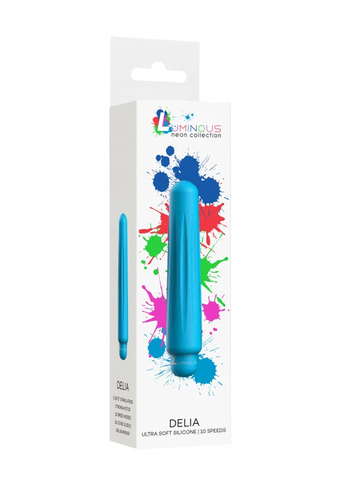 Delia - ABS Bullet With Silicone Sleeve - 10-Speeds - Turquoise