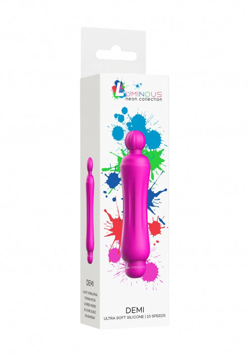 Demi - ABS Bullet With Silicone Sleeve - 10-Speeds - Fuchsia