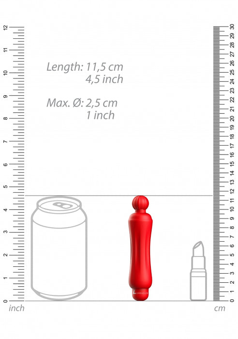 Demi - ABS Bullet With Silicone Sleeve - 10-Speeds - Red