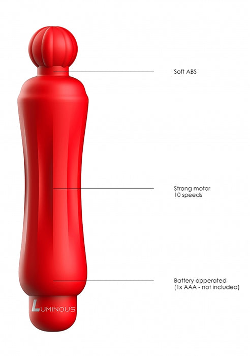 Demi - ABS Bullet With Silicone Sleeve - 10-Speeds - Red