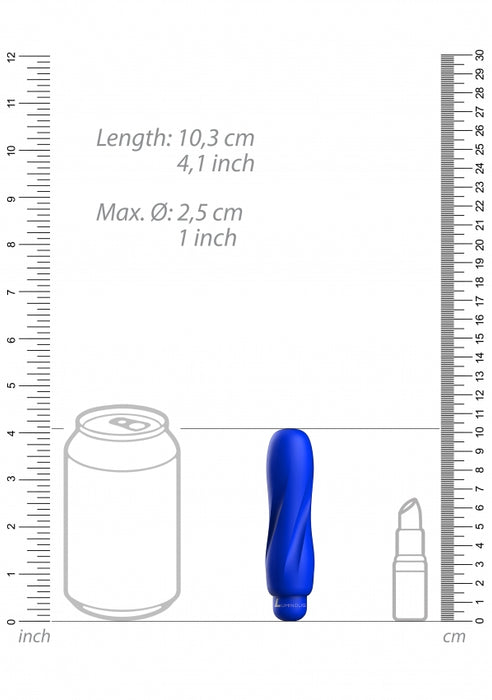 Ella - ABS Bullet With Silicone Sleeve - 10-Speeds - Royal Blue