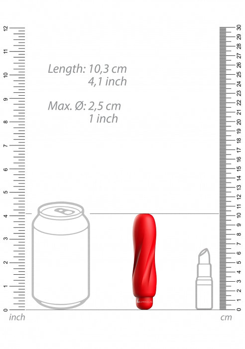 Ella - ABS Bullet With Silicone Sleeve - 10-Speeds - Red