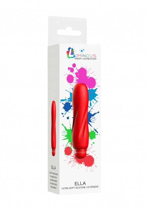 Ella - ABS Bullet With Silicone Sleeve - 10-Speeds - Red