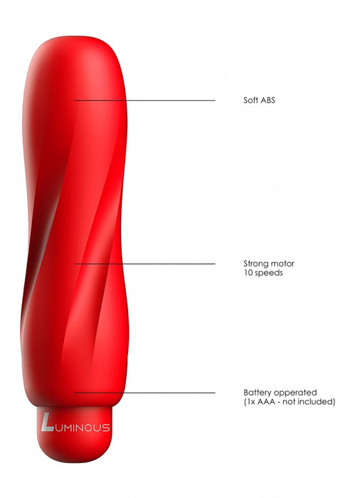 Ella - ABS Bullet With Silicone Sleeve - 10-Speeds - Red