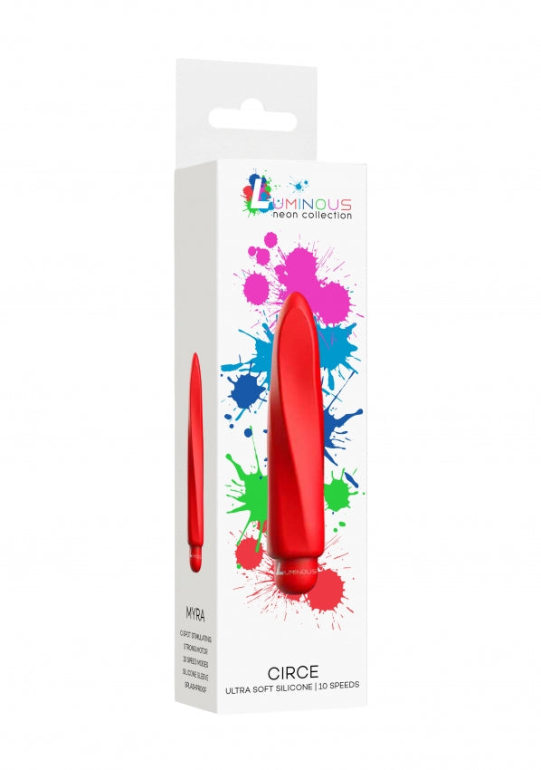 Myra - ABS Bullet With Silicone Sleeve - 10-Speeds - Red