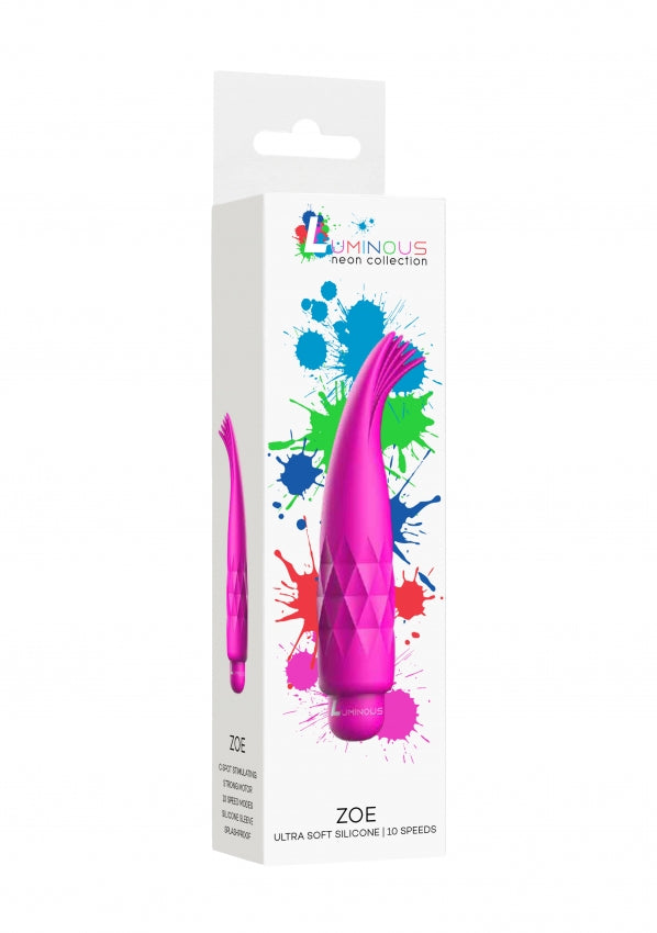 Zoe - ABS Bullet With Silicone Sleeve - 10-Speeds - Fuchsia