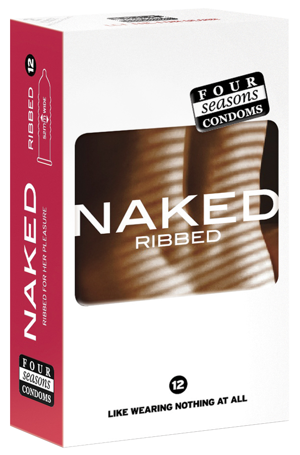 Condom Ultra Thin 12pk Naked Ribbed 52mm