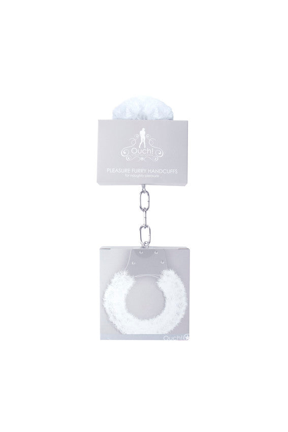 Pleasure Handcuffs Furry - White