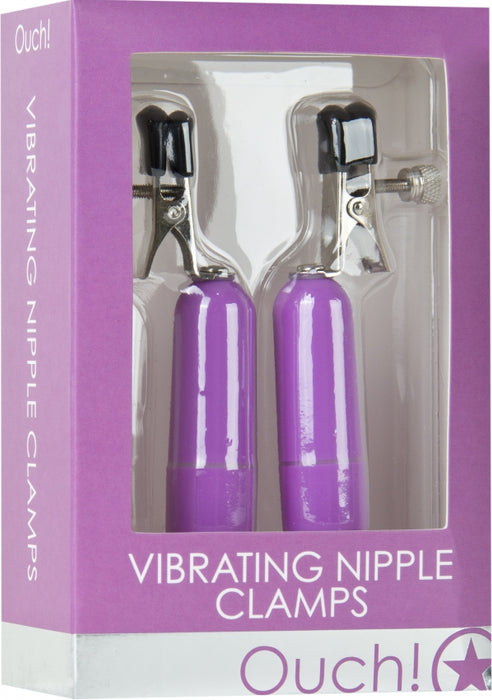 Vibrating Nipple Clamps - Purple