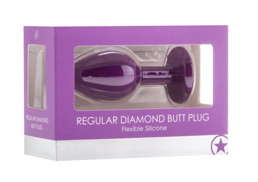 Regular Diamond Butt Plug - Purple
