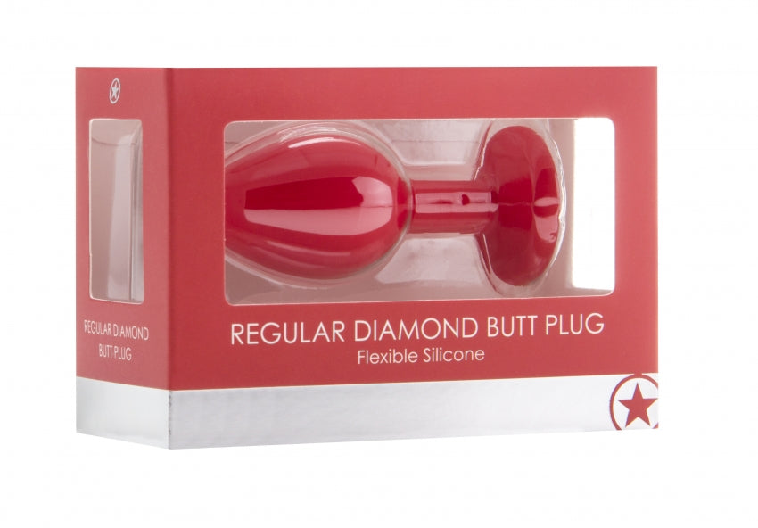 Regular Diamond Butt Plug - Red
