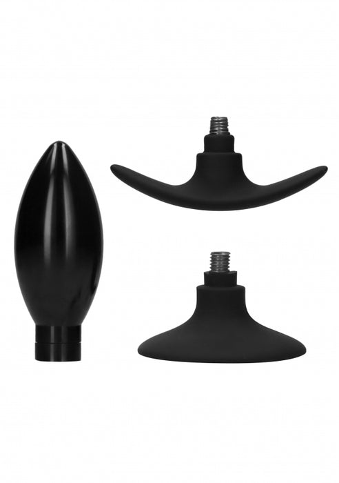 Interchangeable Butt Plug Set - Pointed Medium - Black
