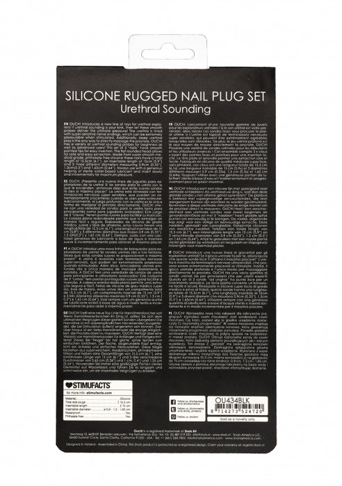 Silicone Screw Plug Set - Urethral Sounding - Black