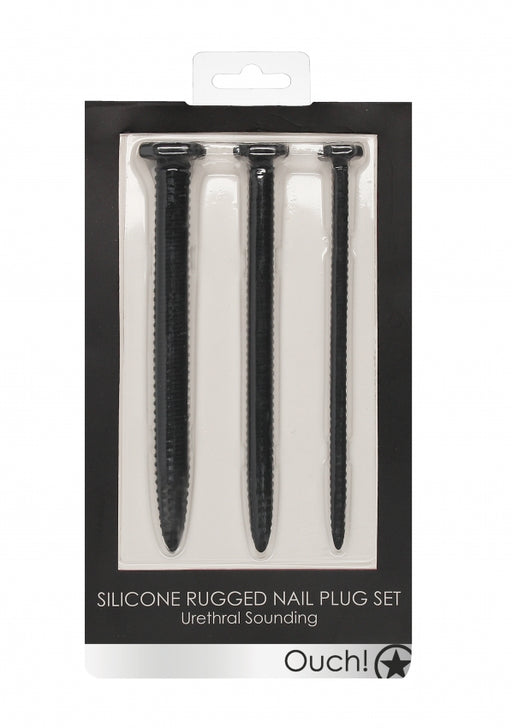 Silicone Screw Plug Set - Urethral Sounding - Black
