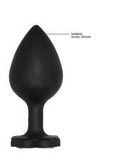 Large Lucky Diamond Butt Plug - Black
