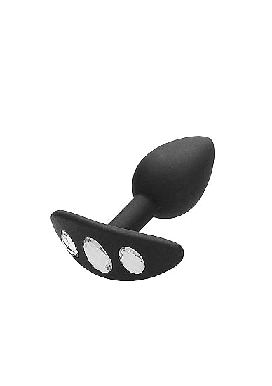 Extra Large Diamond Butt Plug with Handle - Black