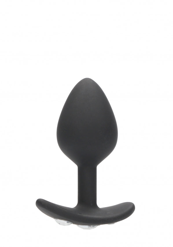 Large Diamond Butt Plug with Handle - Black