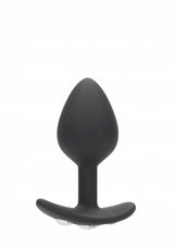 Large Diamond Butt Plug with Handle - Black