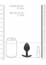 Large Diamond Butt Plug with Handle - Black