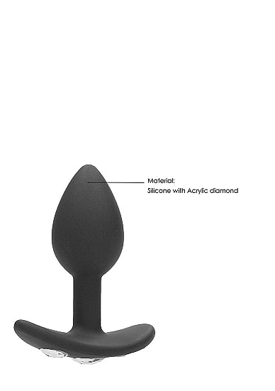 Regular Diamond Butt Plug with handle - Black