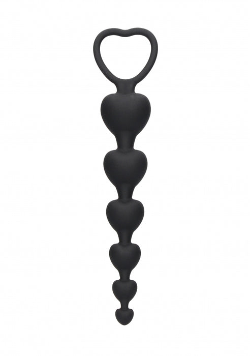 Anal Heart Beads - Black