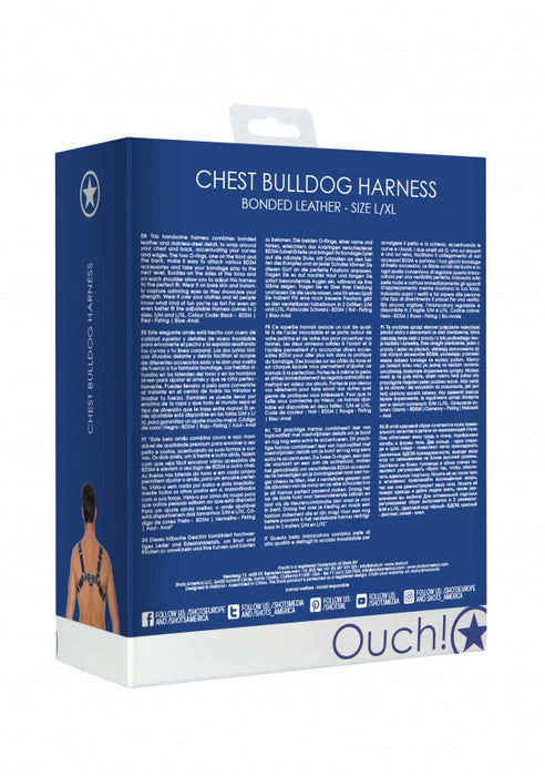 Chest Bulldog Harness - LXL - Blue