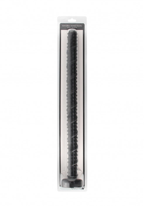 Ass Textured Snake Dildo - 55 cm - Black
