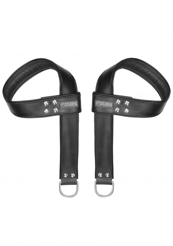 Suspension Cuffs Saddle Leather Hands & Feet - Black